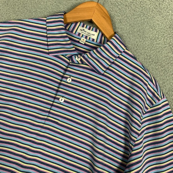 Peter Millar Other - Peter Millar Polo Shirt Mens Medium M Striped Summer Comfort Seven Canyons Golf